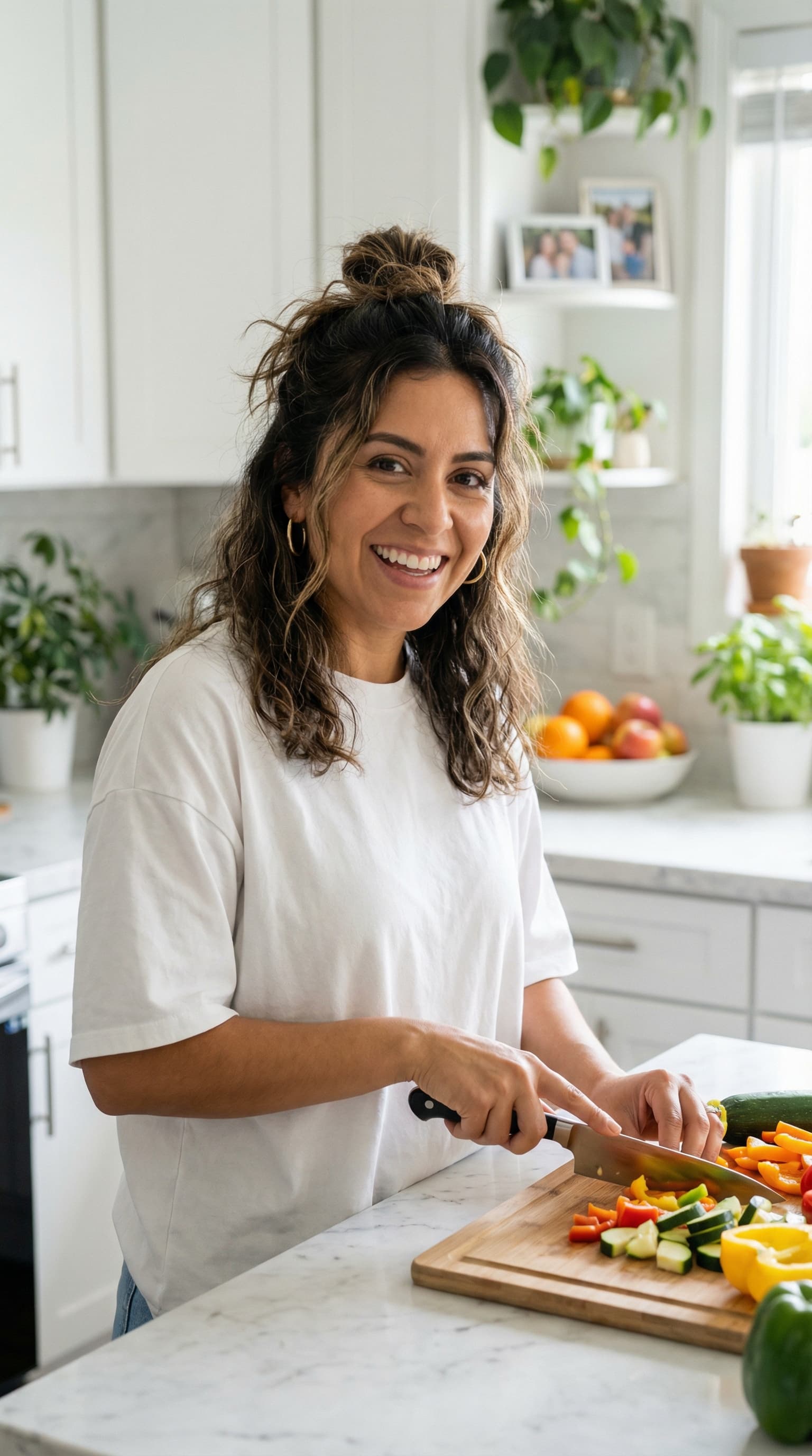 Mom Creator in Bright Kitchen Setting