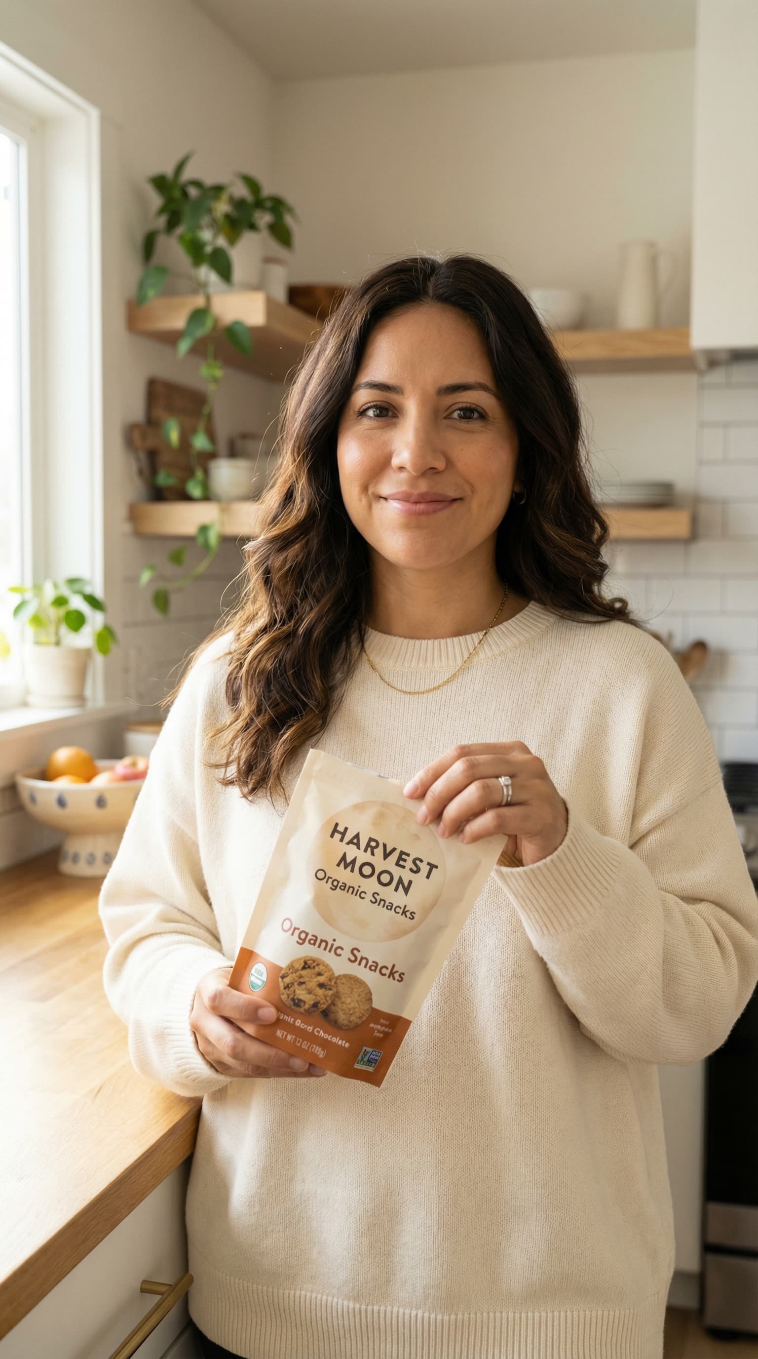 Lifestyle Mom Creator in Cozy Kitchen