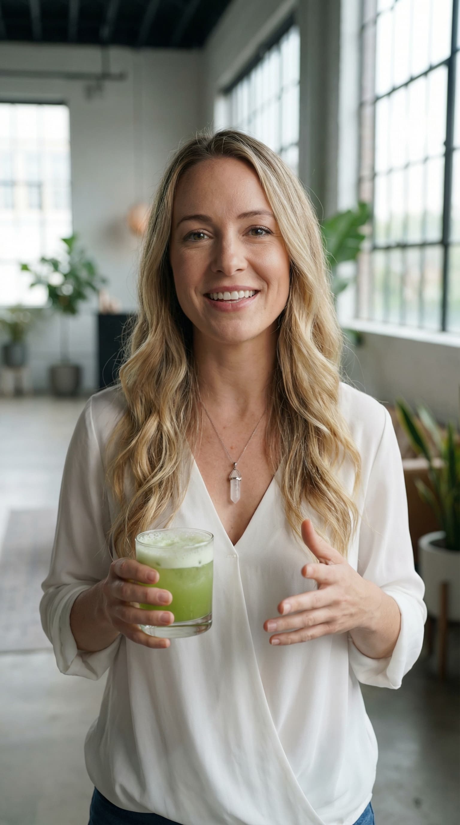 Caucasian Female Wellness Coach at Nightclub Event Space