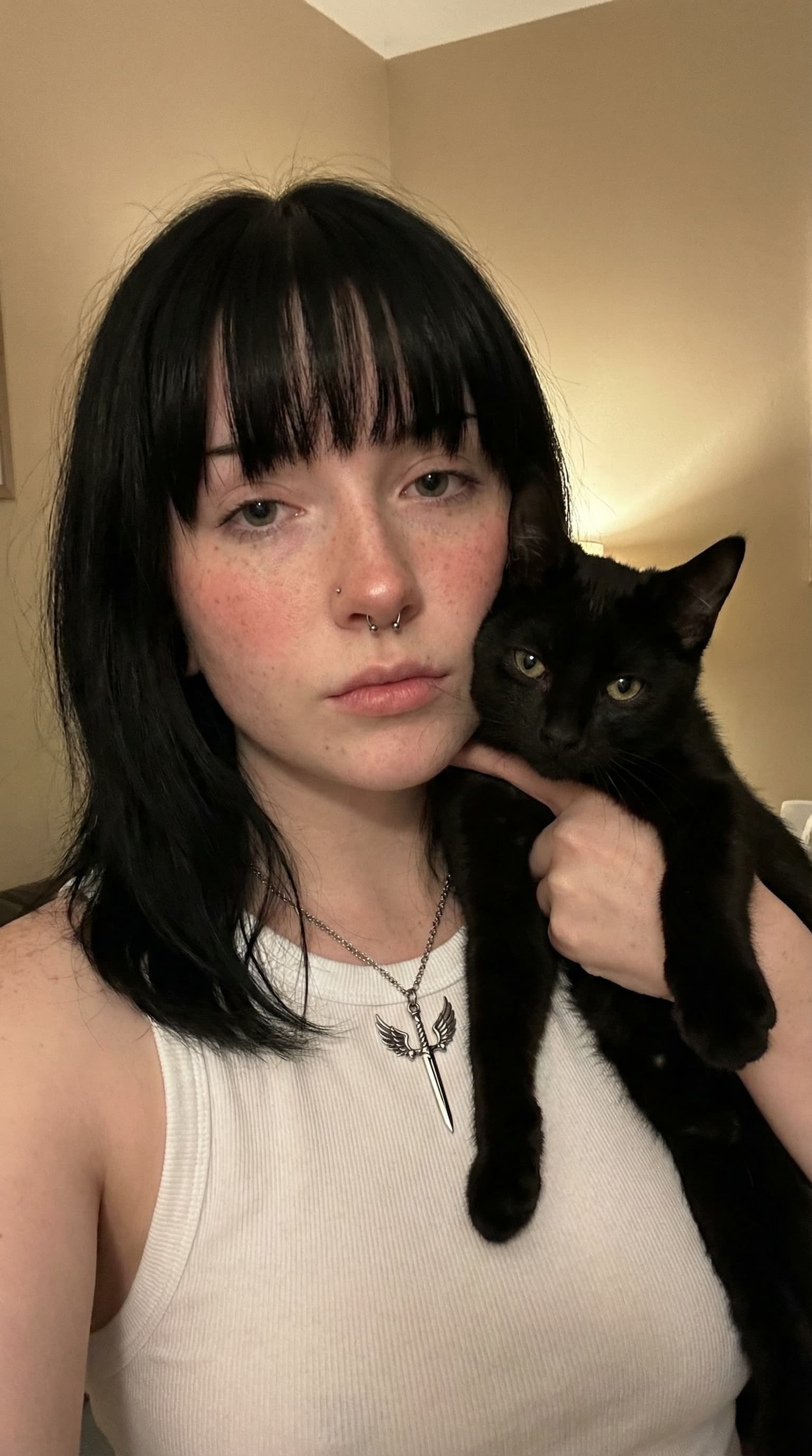 Alt Girl with Black Cat Portrait
