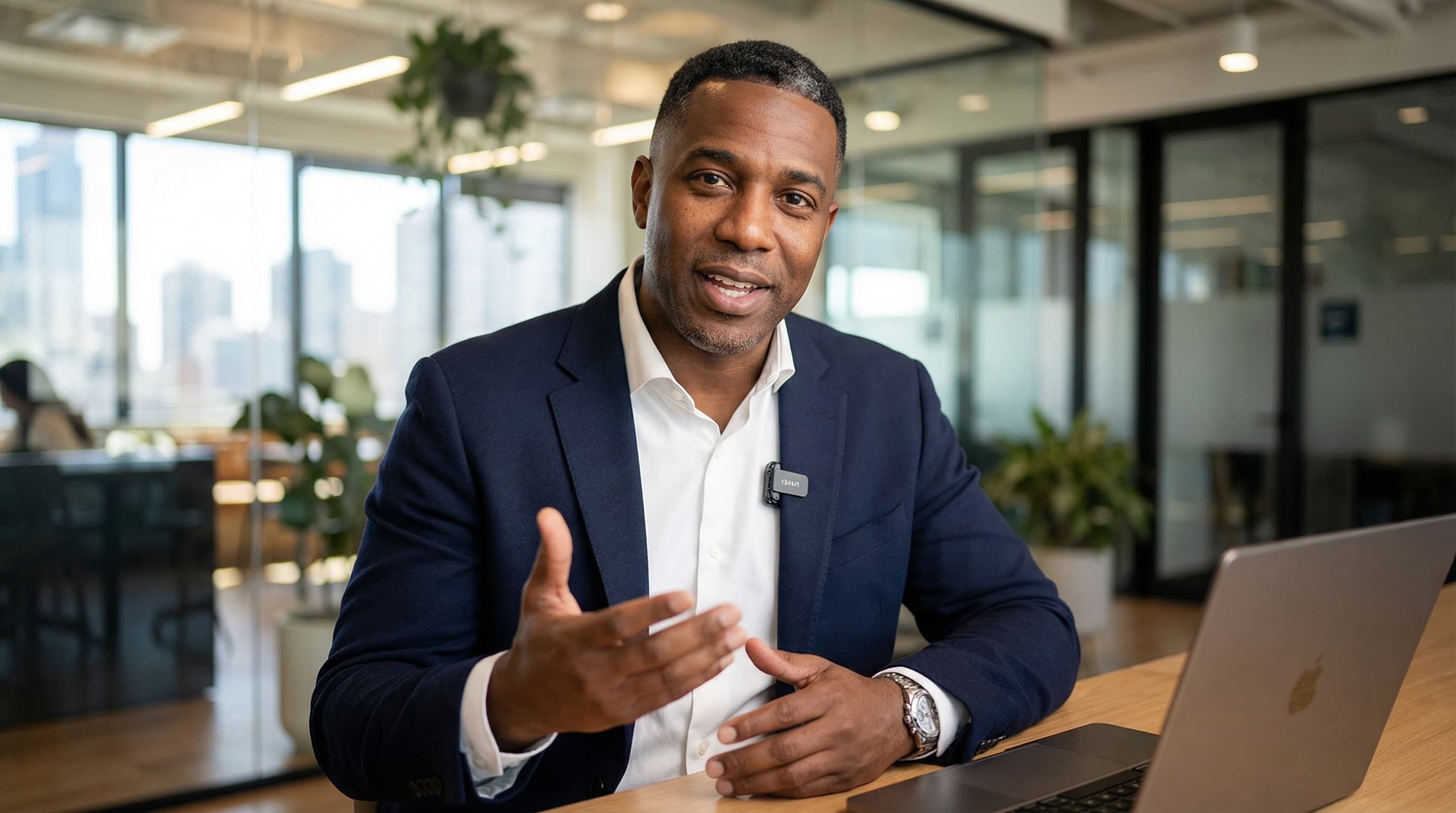 Business Professional in Modern Co-Working Space