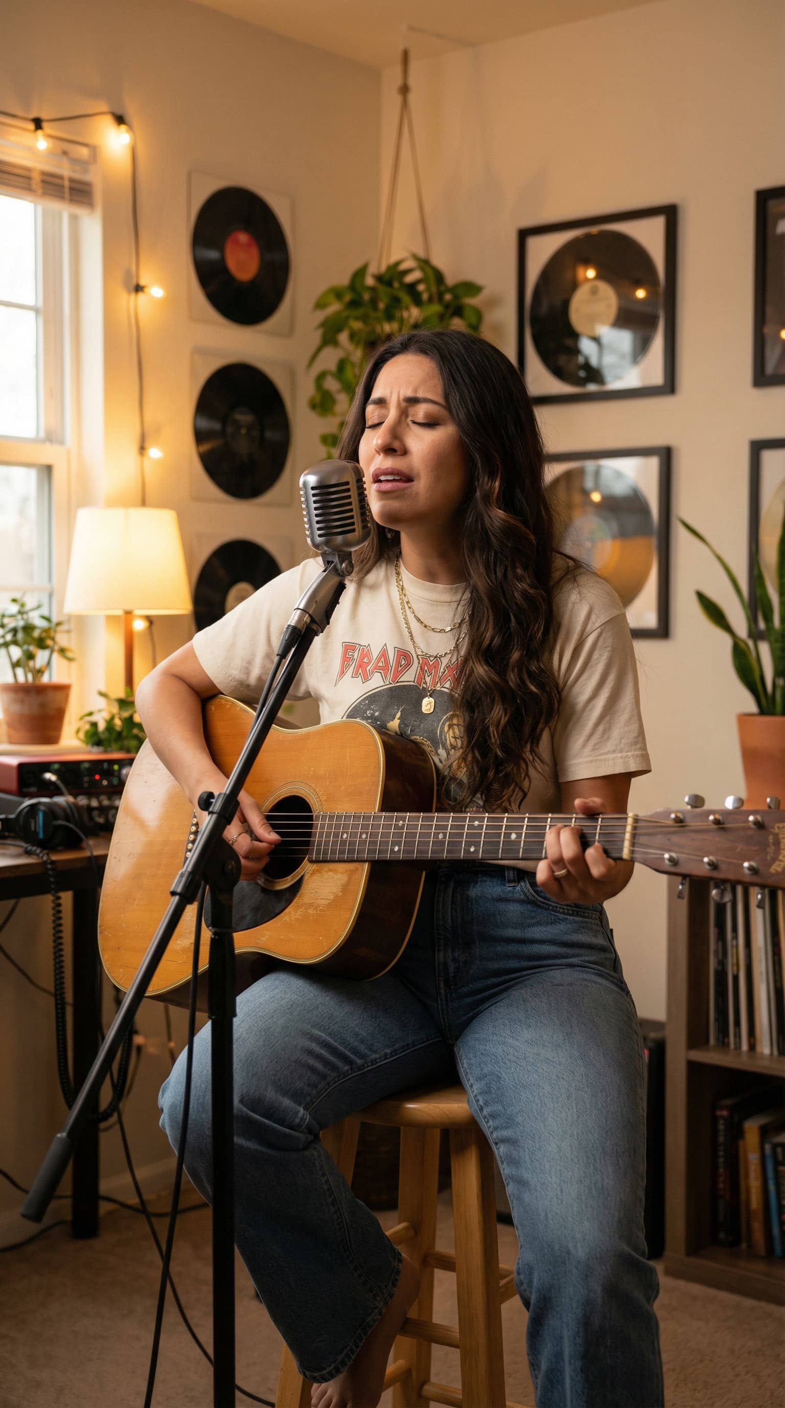 Singer-Songwriter in Intimate Home Studio