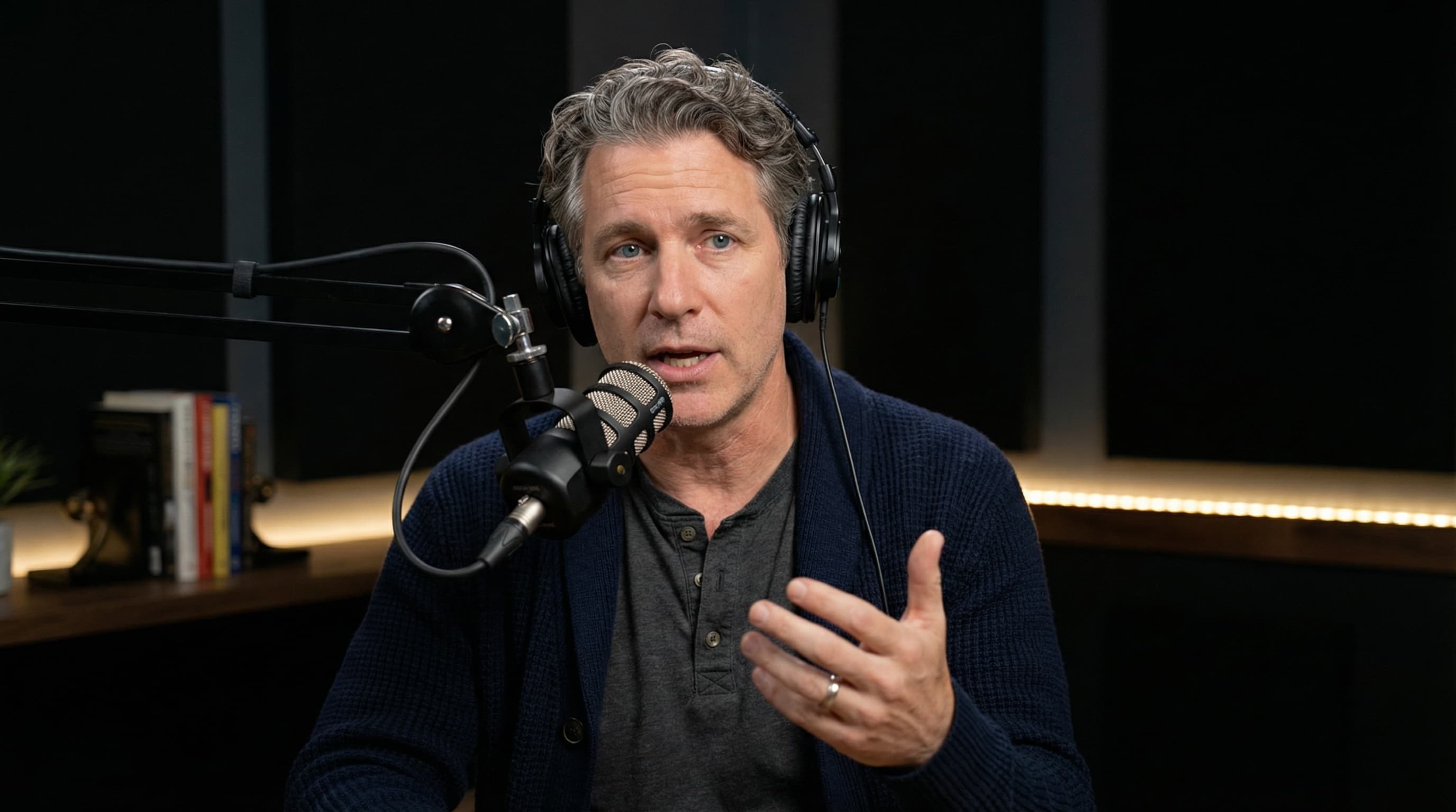 Podcast Host in Professional Studio Setup