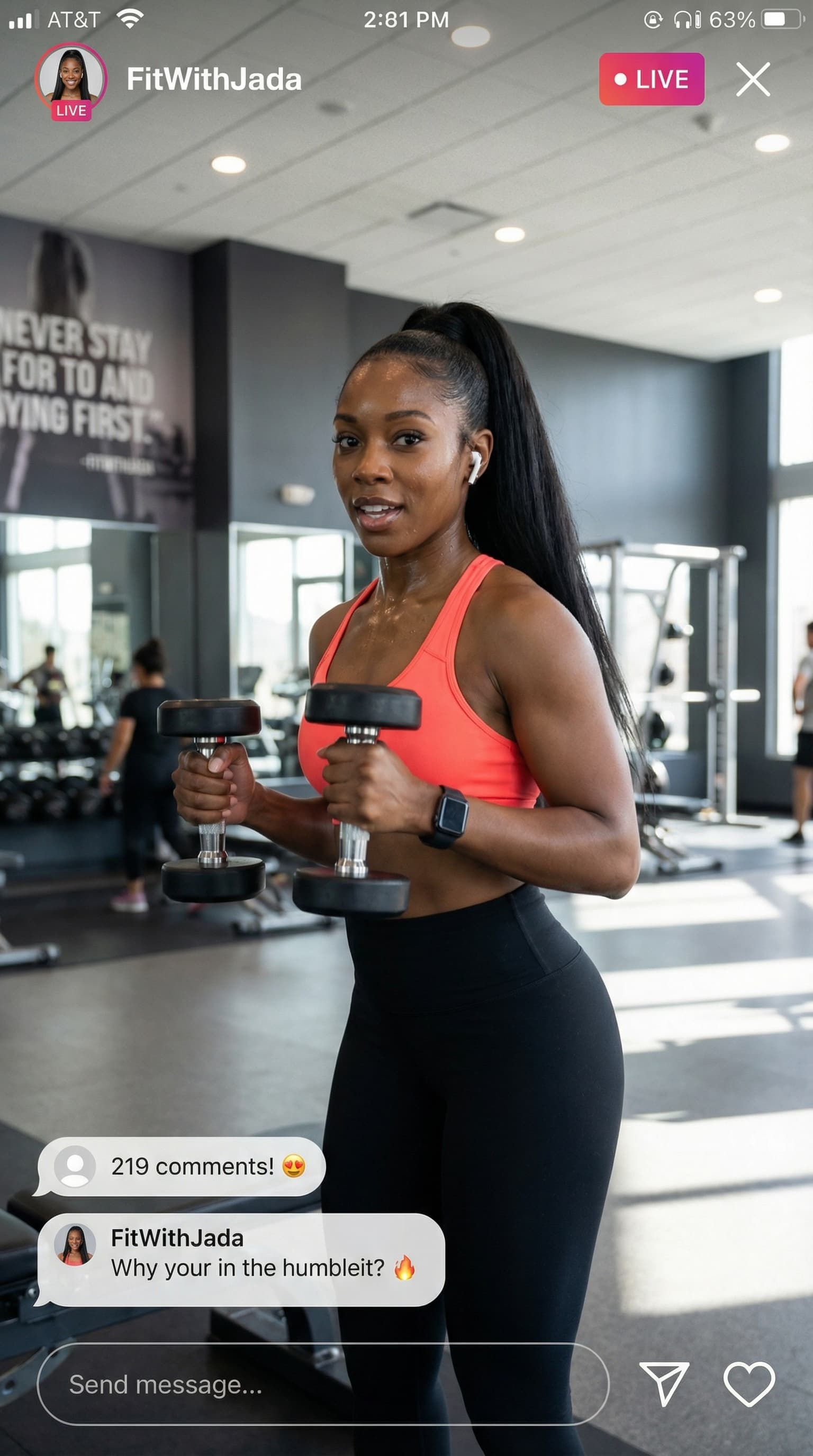 Fitness Influencer at Modern Gym