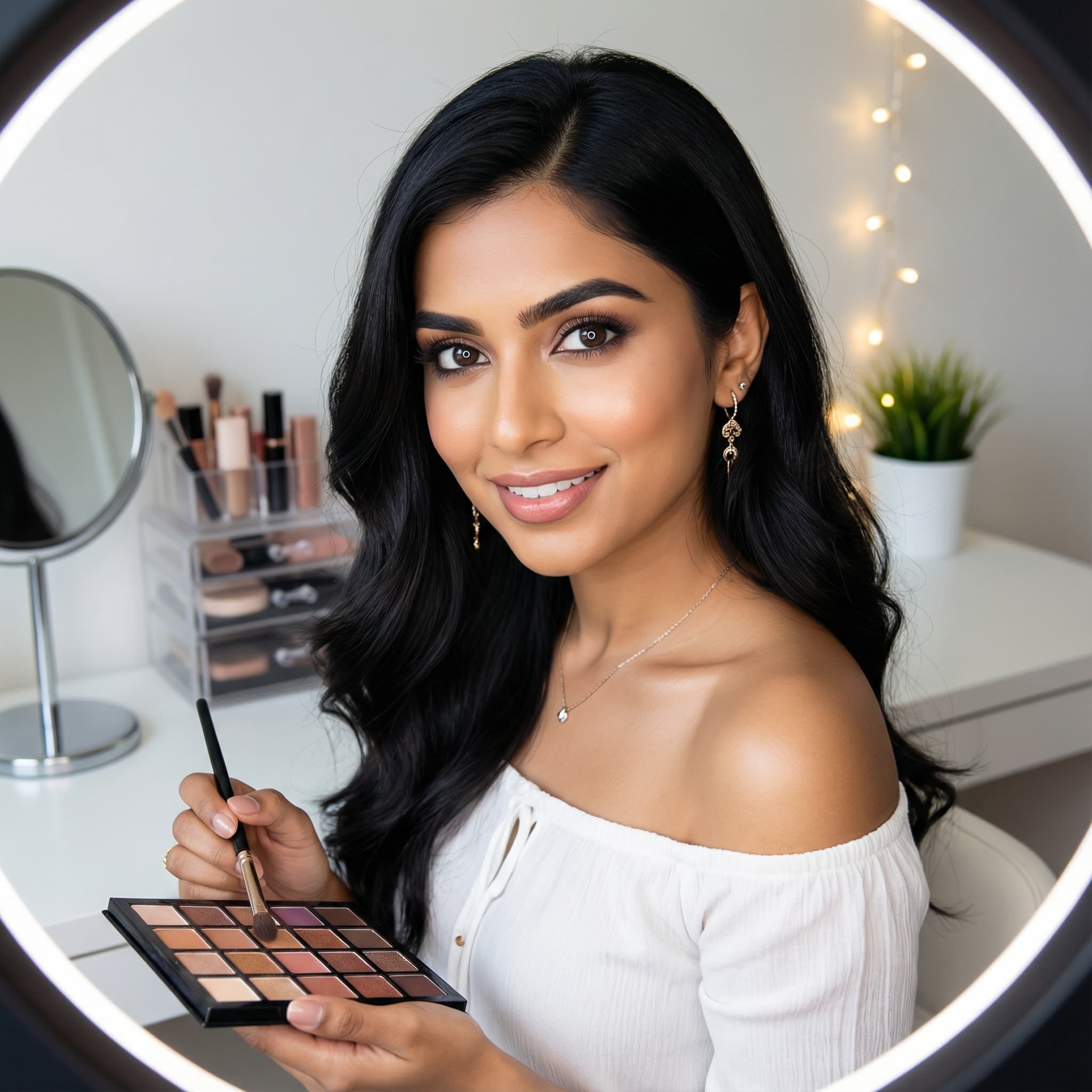 Beauty Influencer in Natural Light Setup